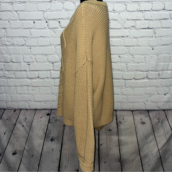 Free People Dream Cable Knit Crewneck Sweater Size Large Unisex - Picture 10 of 12